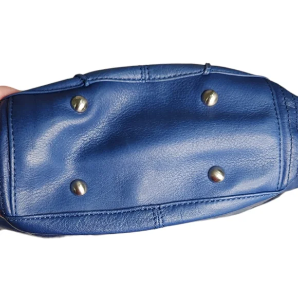 B. Makowsky Blue Soft Genuine Leather Shoulder Bag - Picture 12 of 17